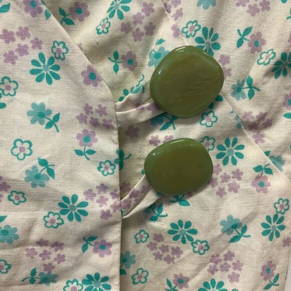 Vintage Handmade Floral Print Wrap Dress sz M - Picture 2 of 6